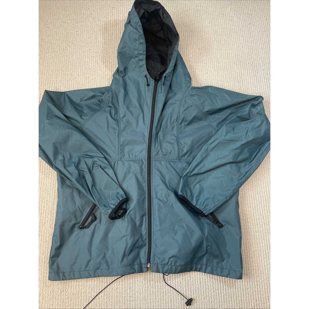 Vintage Sierra Designs Men's XL Rain Jacket Windbreaker Green 90s Shell Hood